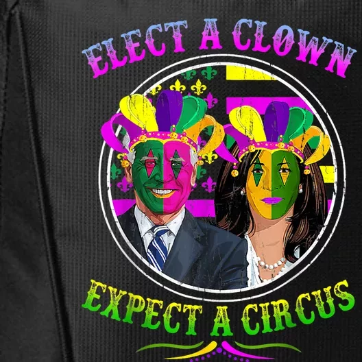 Elect A Clown Expect A Circus Funny Anti Biden Mardi Gras City Backpack