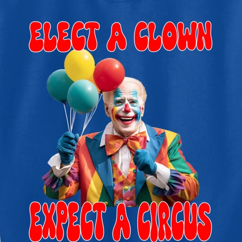 Elect A Clown Expect A Circus Anti Joe Biden President Funny Cool Gift Kids Sweatshirt