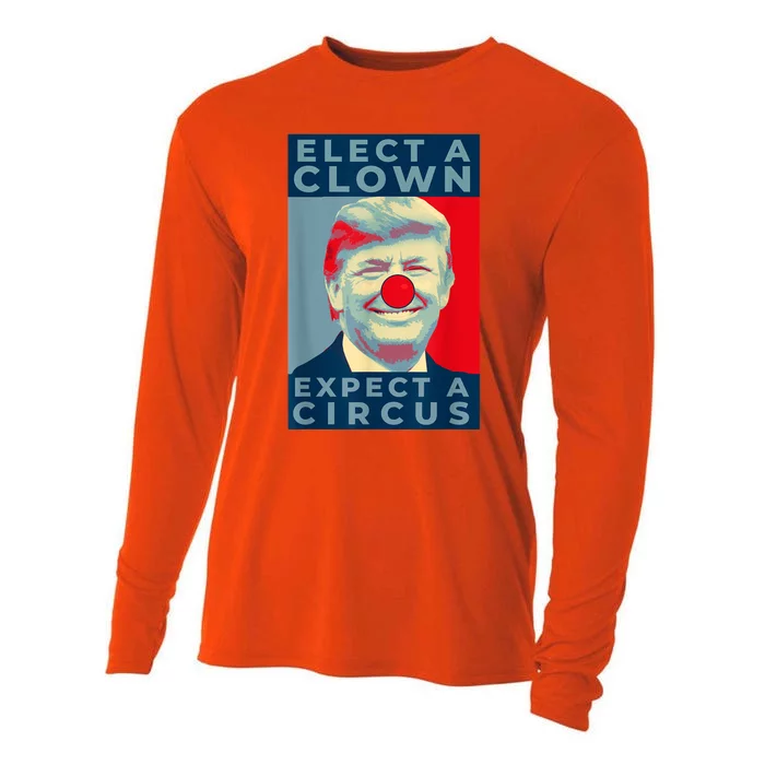 Elect A Clown Expect A Circus Impeach Antitrump Funny Cooling Performance Long Sleeve Crew