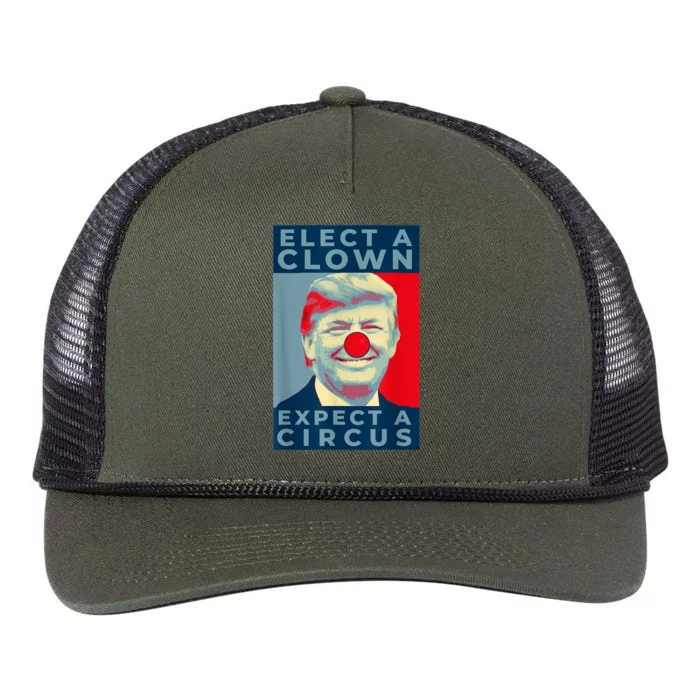 Elect A Clown Expect A Circus Impeach Antitrump Funny Retro Rope Trucker Hat Cap