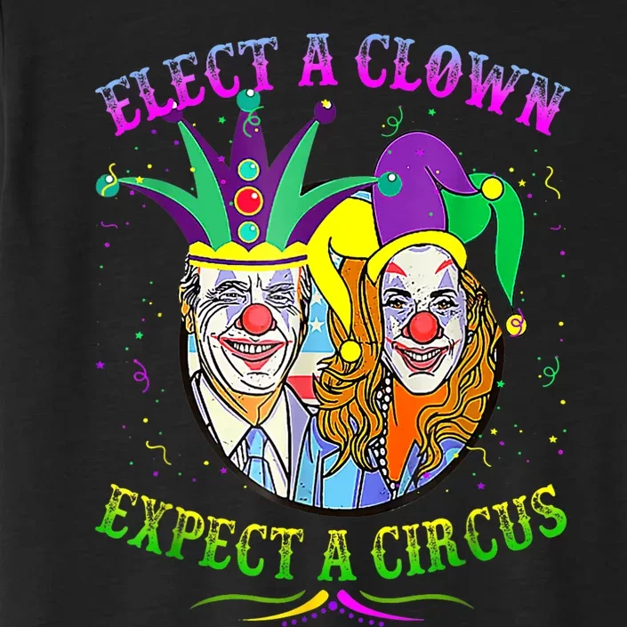 Elect A Clown Expect A Circus Funny Anti Biden Mardi Gras ChromaSoft Performance T-Shirt