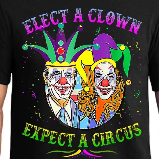 Elect A Clown Expect A Circus Funny Anti Biden Mardi Gras Pajama Set