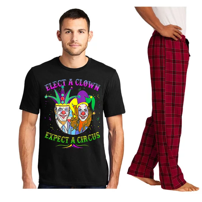 Elect A Clown Expect A Circus Funny Anti Biden Mardi Gras Pajama Set