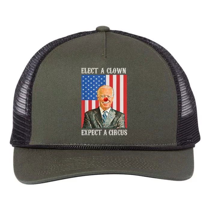 Elect A Clown Expect A Circus Anti Biden Retro Rope Trucker Hat Cap