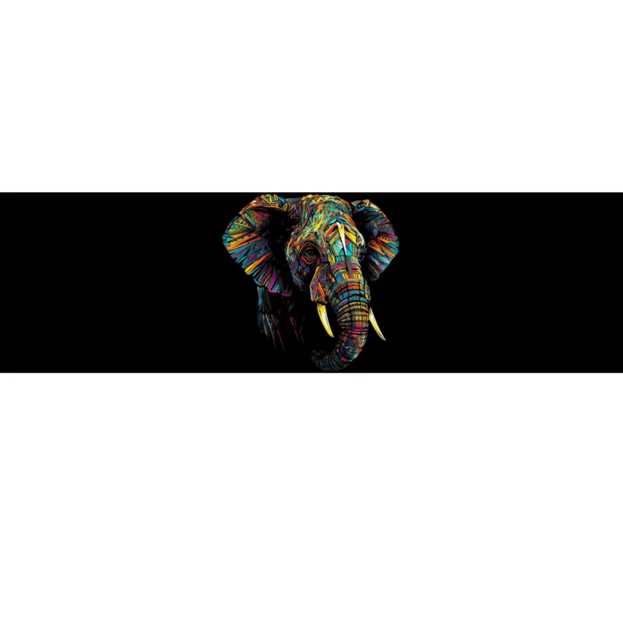 Elephant Animal Colourful Zoo Art Elephant Bumper Sticker