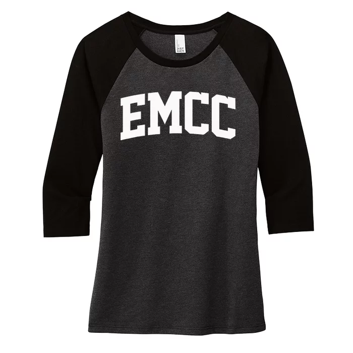 Emcc Arch College Sports Vintage Athletic Retro Women's Tri-Blend 3/4-Sleeve Raglan Shirt