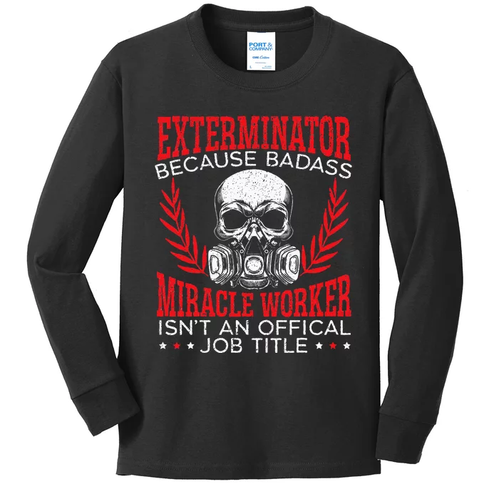 Exterminator Animal Control Pest Control Kids Long Sleeve Shirt