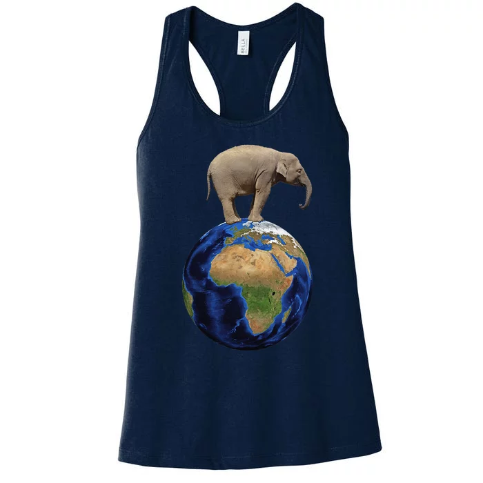 Elephant Animal Conservation Earth Day Planet Nature Women's Racerback Tank