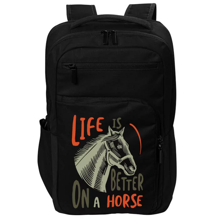 Equestrian And Cow Saying For Horse Lover Gift Impact Tech Backpack