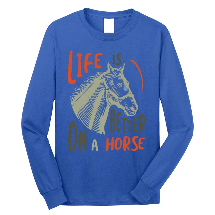 Equestrian And Cow Saying For Horse Lover Gift Long Sleeve Shirt