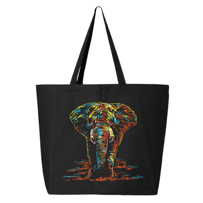 Elephant Abstract Colorful Print Elefante 25L Jumbo Tote