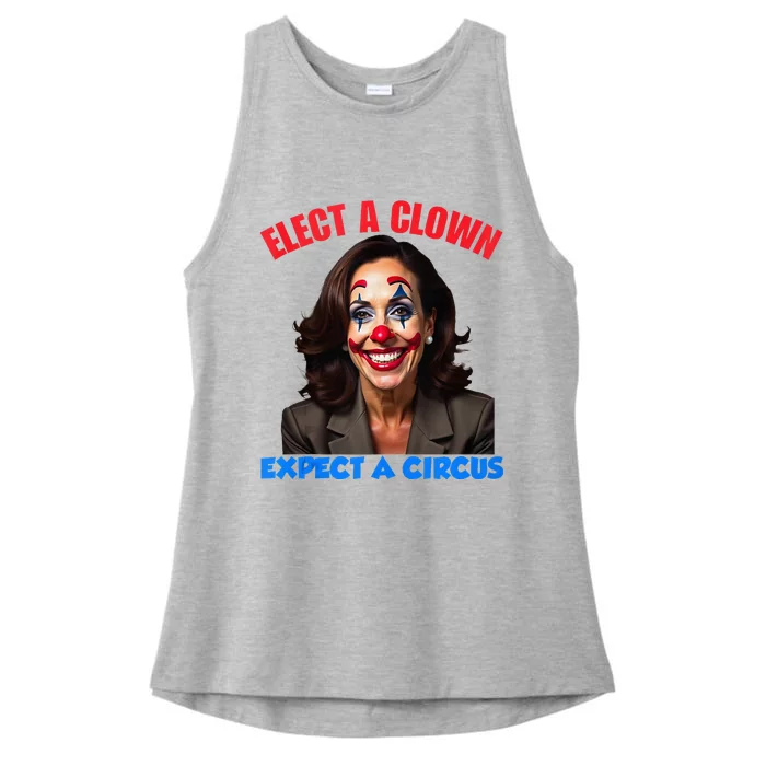 Elect A Clown Expect A Circus Ladies Tri-Blend Wicking Tank