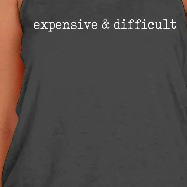 Expensive And Difficult Funny Bougie Bougee Or N Women's Knotted Racerback Tank