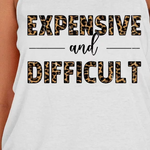 Expensive And Difficult Funny Sarcasm Humor Women's Knotted Racerback Tank