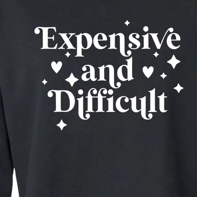 Expensive And Difficult Funny Sarcasm Humor Cropped Pullover Crew