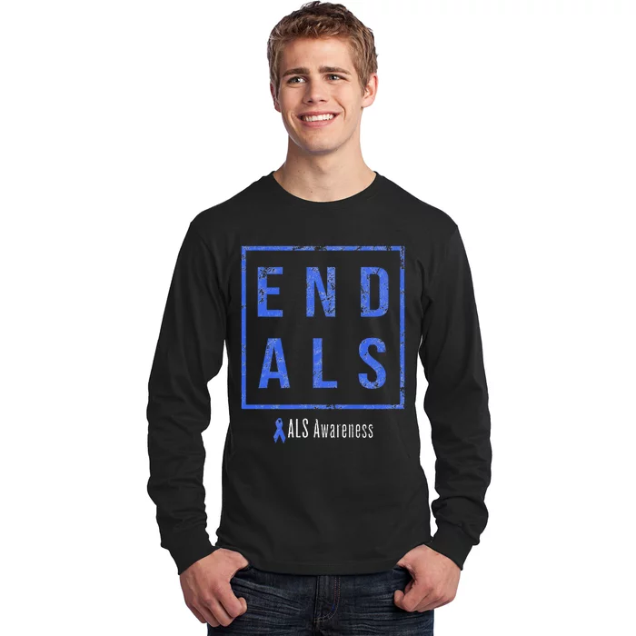 End Als Distressed Als Awareness Long Sleeve Shirt