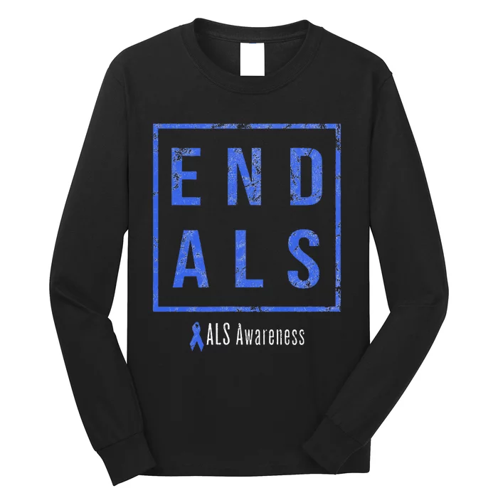 End Als Distressed Als Awareness Long Sleeve Shirt