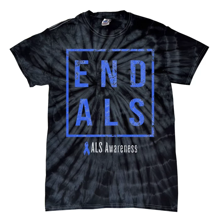 End Als Distressed Als Awareness Tie-Dye T-Shirt