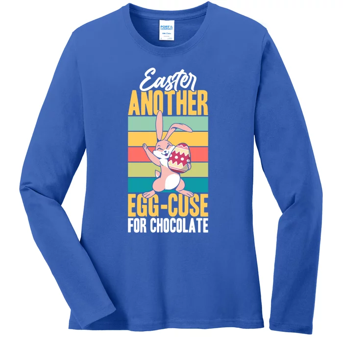 Easter Another Eggcute Giftcuse For Chocolate Choco Lover Sweets Cute Gift Ladies Long Sleeve Shirt