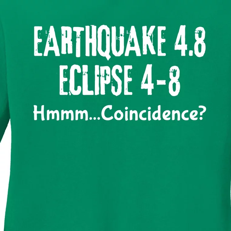 Earthquake And Eclipse A Coincidence Ladies Long Sleeve Shirt