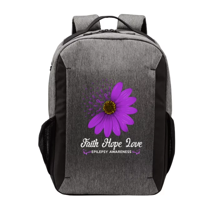 Epilepsy Awareness Faith Hope Love Purple Ribbon Pretty Tee Great Gift Vector Backpack