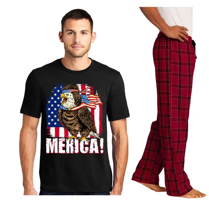 Eagle American Flag USA Flag Mullet Eagle 4th of July Merica Pajama Set