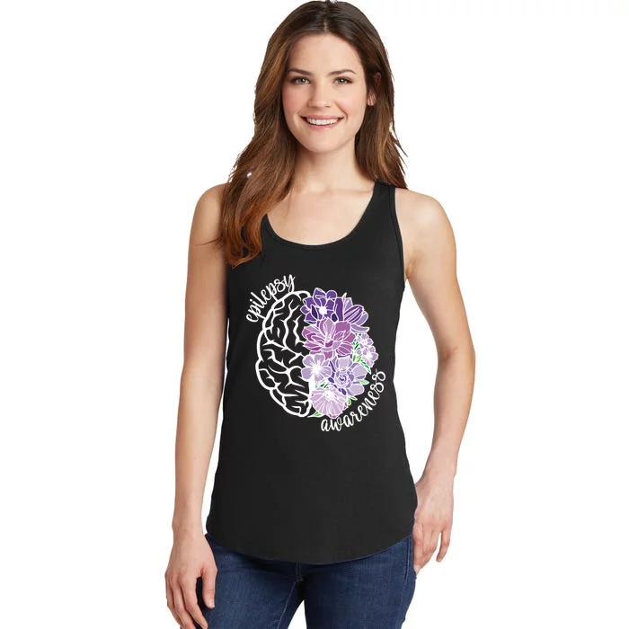 Epilepsy Awareness Floral Neurodiversity Ladies Essential Tank