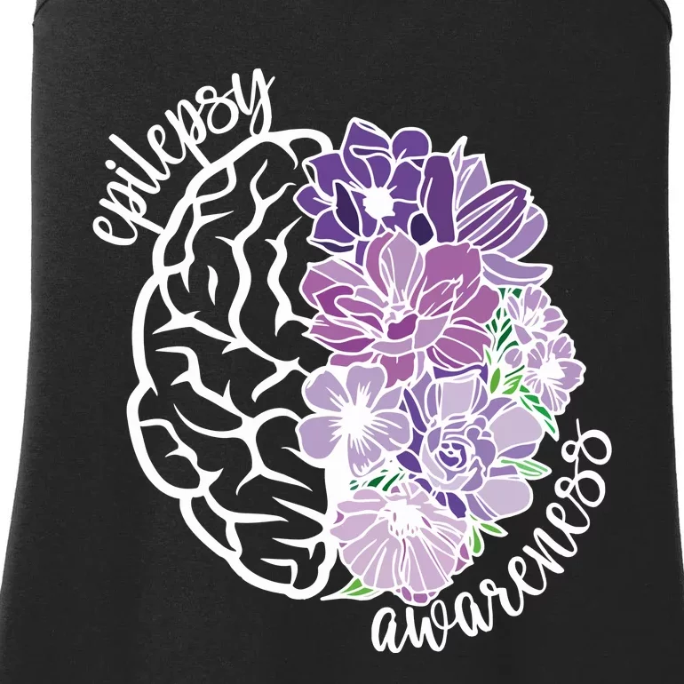 Epilepsy Awareness Floral Neurodiversity Ladies Essential Tank