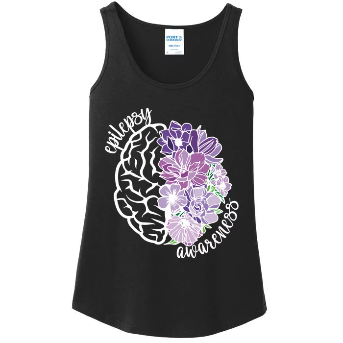 Epilepsy Awareness Floral Neurodiversity Ladies Essential Tank