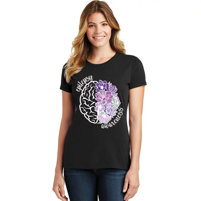 Epilepsy Awareness Floral Neurodiversity Women's T-Shirt