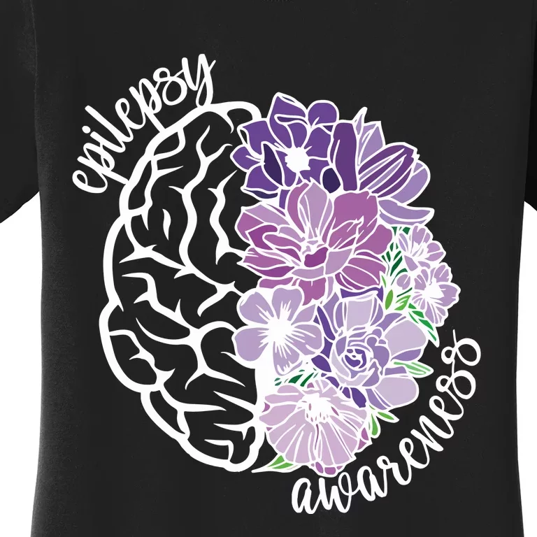 Epilepsy Awareness Floral Neurodiversity Women's T-Shirt