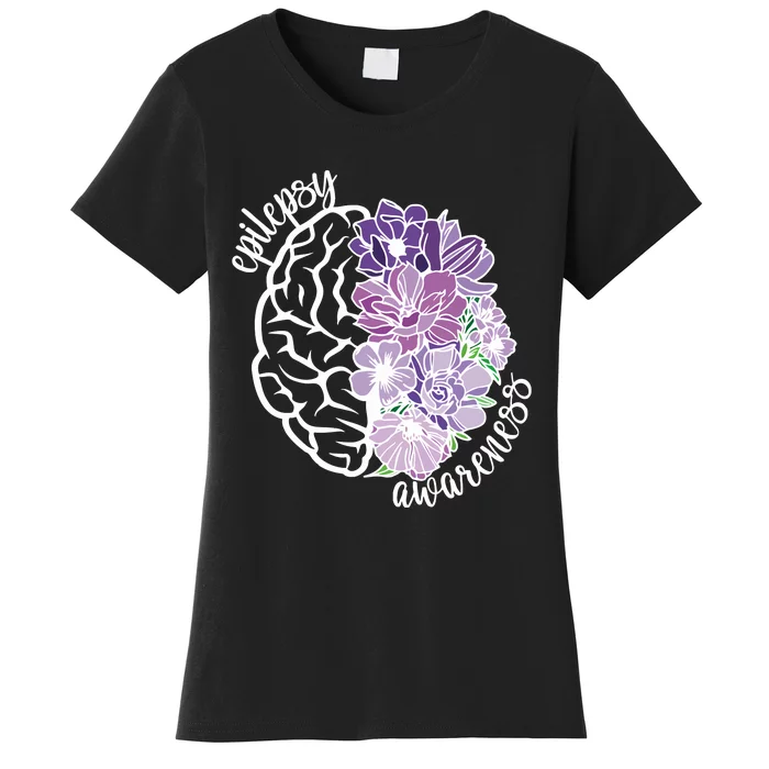 Epilepsy Awareness Floral Neurodiversity Women's T-Shirt