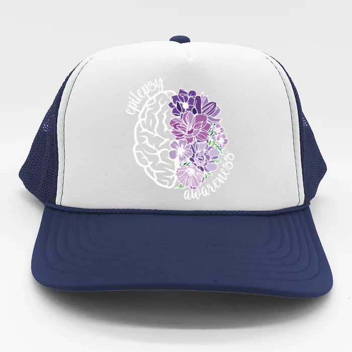 Epilepsy Awareness Floral Neurodiversity Trucker Hat