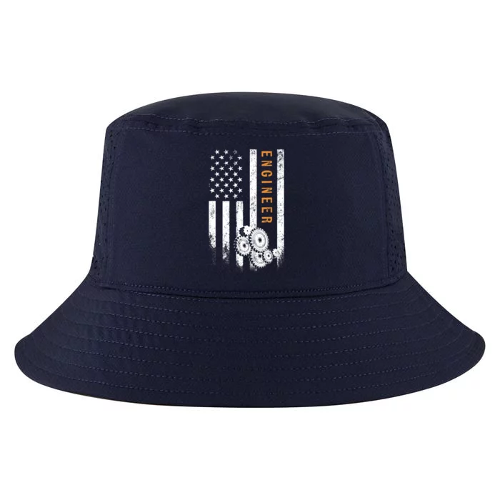 Engineer American Flag Design Engineering Cool Comfort Performance Bucket Hat