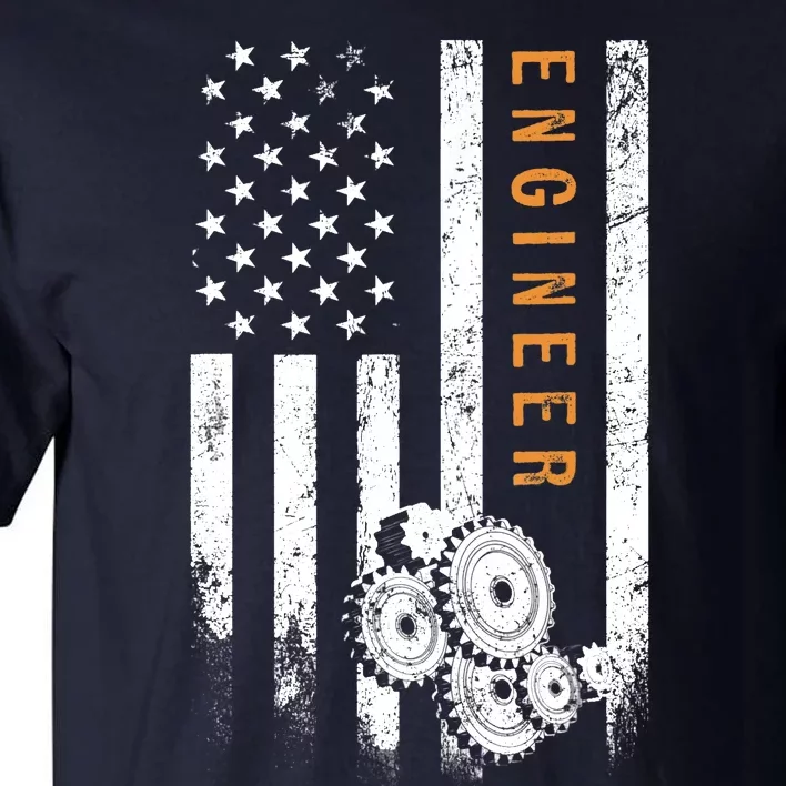 Engineer American Flag Design Engineering Tall T-Shirt