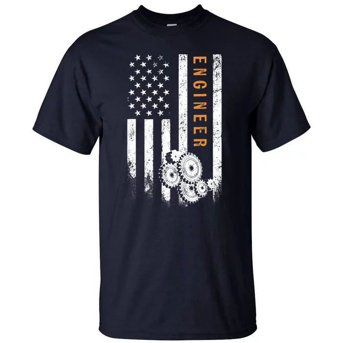 Engineer American Flag Design Engineering Tall T-Shirt