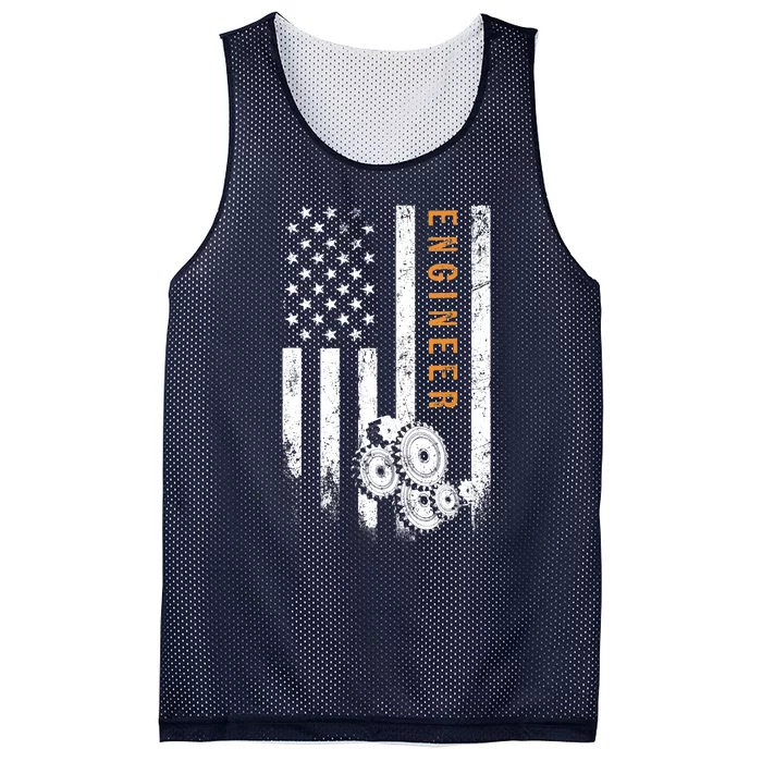 Engineer American Flag Design Engineering Mesh Reversible Basketball Jersey Tank