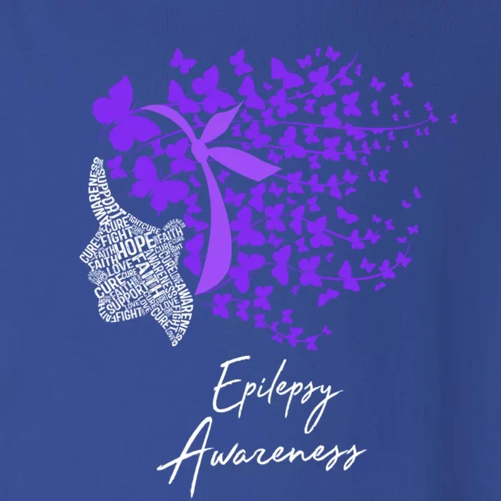 Epilepsy Awareness Funny Gift Purple Butterflies Cool Gift Toddler Long Sleeve Shirt