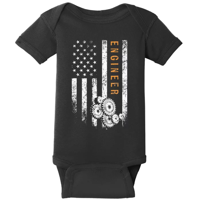 Engineer American Flag Design Engineering Baby Bodysuit