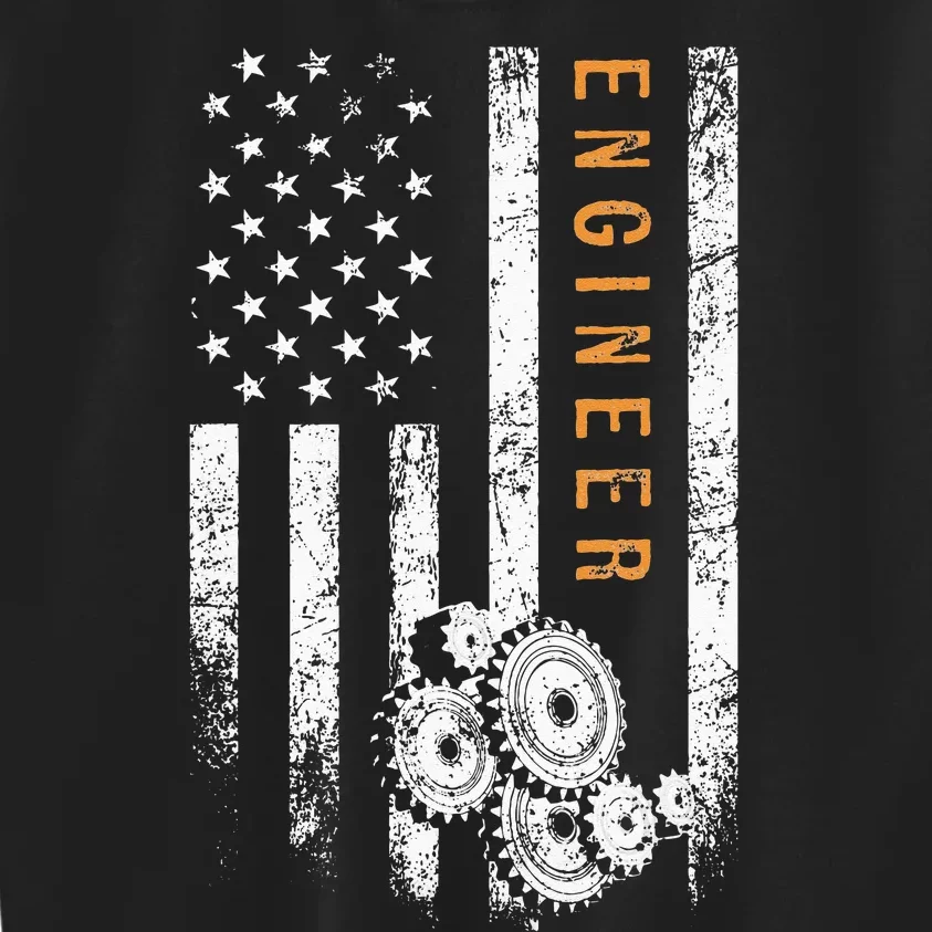 Engineer American Flag Design Engineering Kids Sweatshirt