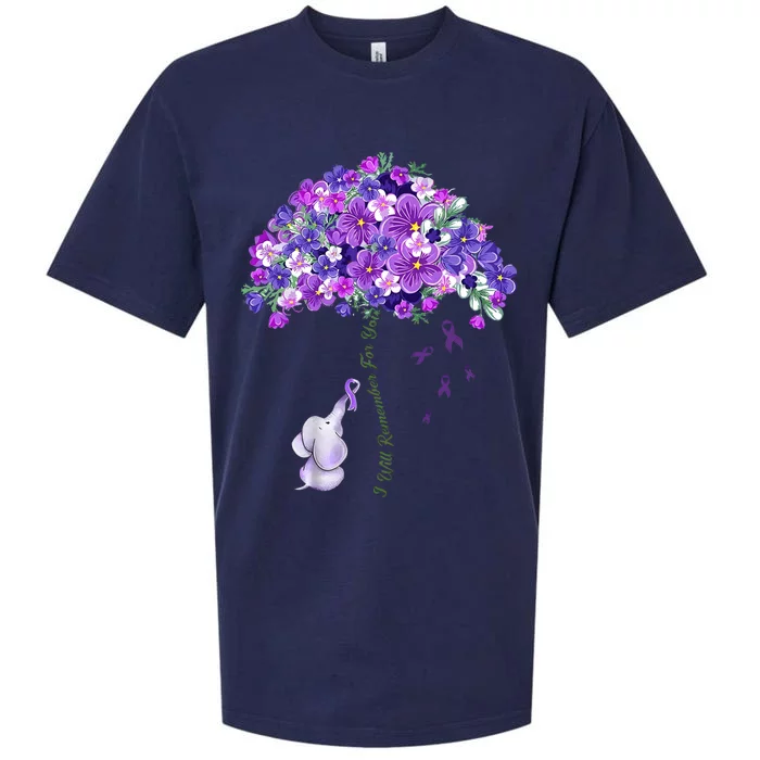 Elephant Alzheimers Flower Family Support Sueded Cloud Jersey T-Shirt