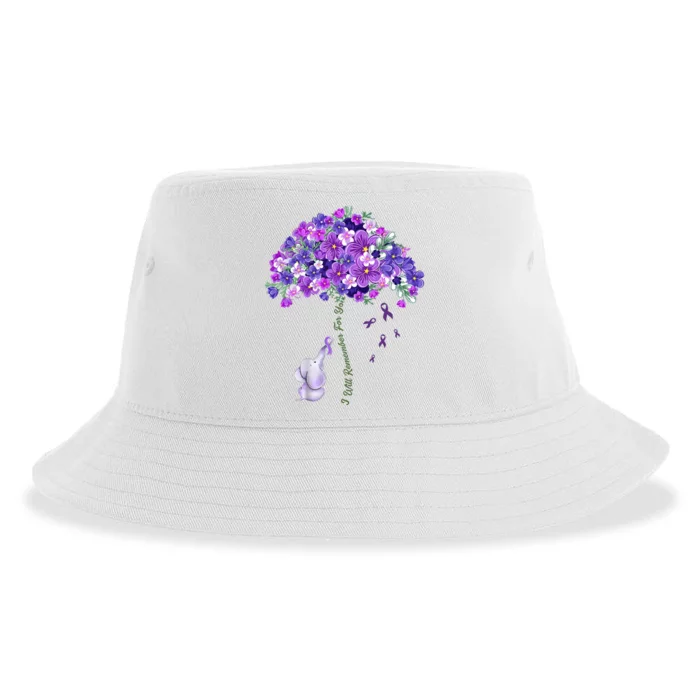 Elephant Alzheimers Flower Family Support Sustainable Bucket Hat