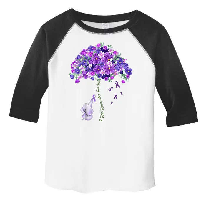 Elephant Alzheimers Flower Family Support Toddler Fine Jersey T-Shirt