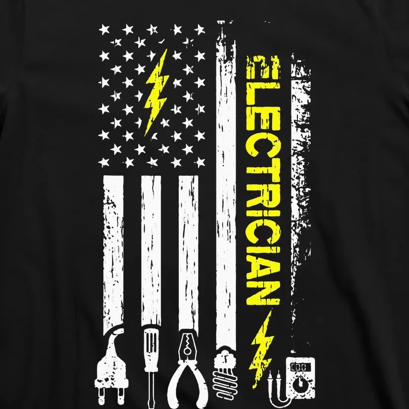 Electrician American Flag Patriotic Electrical T-Shirt