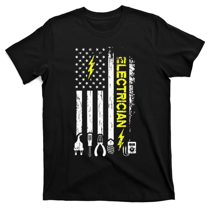 Electrician American Flag Patriotic Electrical T-Shirt