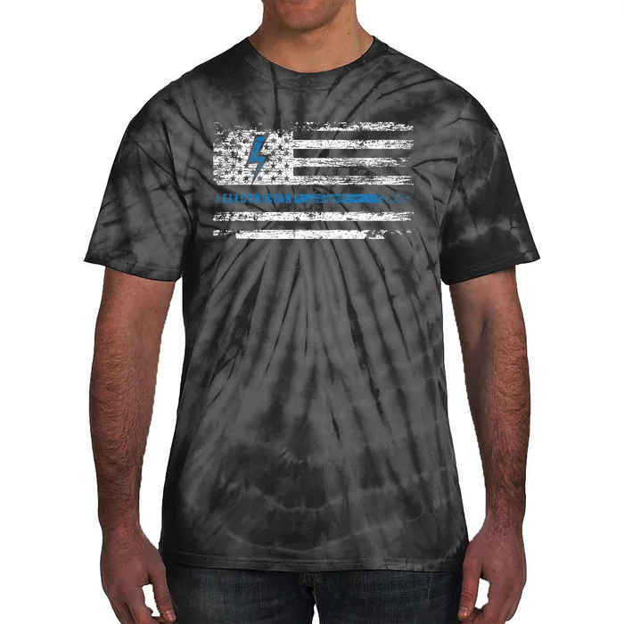 Electrician American Flag Tie-Dye T-Shirt