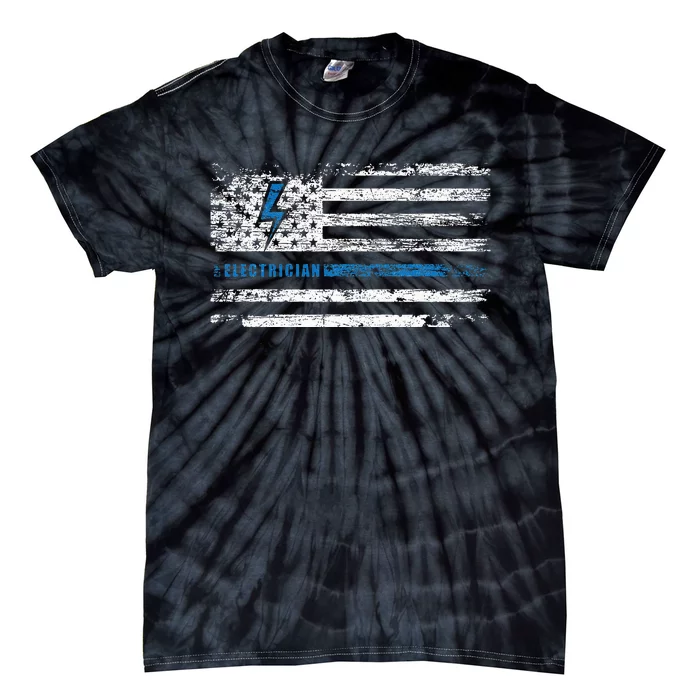 Electrician American Flag Tie-Dye T-Shirt