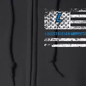 Electrician American Flag Full Zip Hoodie