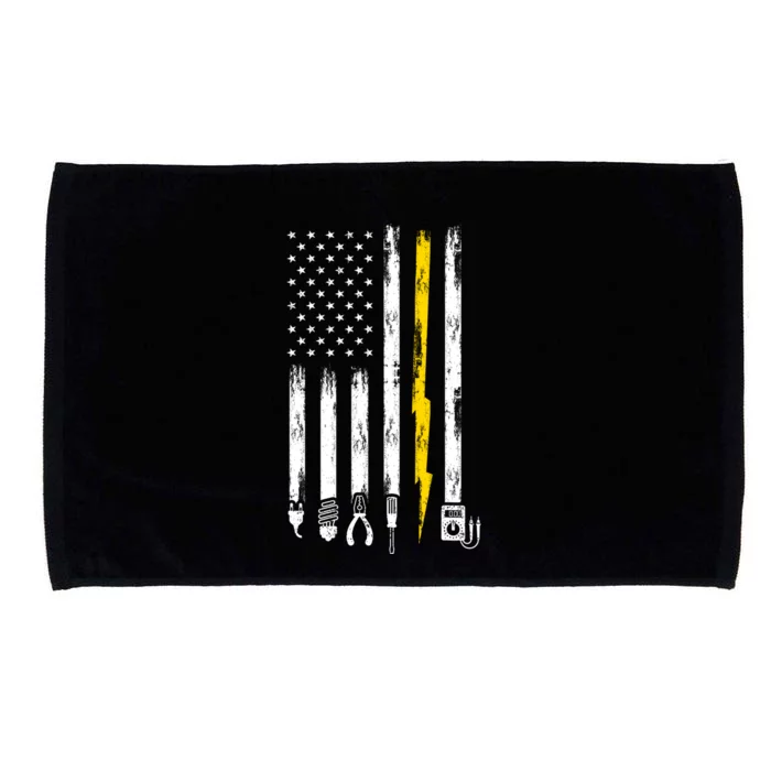 Electrician American Flag USA Microfiber Hand Towel