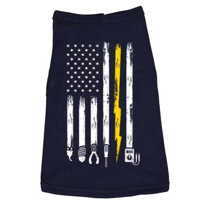 Electrician American Flag USA Doggie Tank